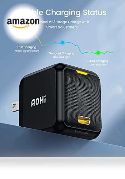65W PD USB C Charger with LED Display Cable — Chargers, AOHI