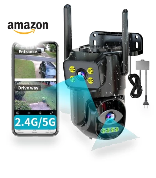 Dual Lens WiFi Security Camera Outdoor — Security Cameras