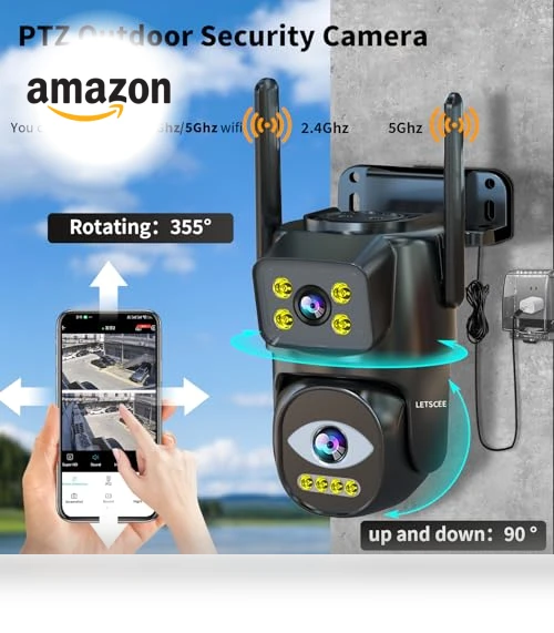 Dual Lens WiFi Security Camera Outdoor — Security Cameras
