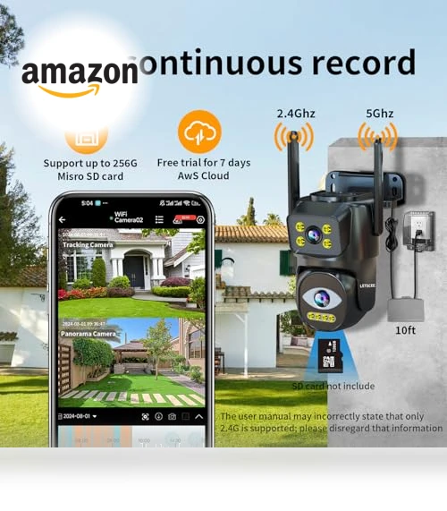 Dual Lens WiFi Security Camera Outdoor — Security Cameras