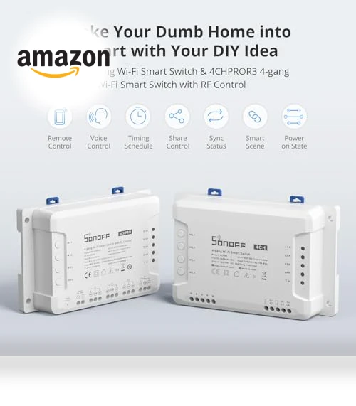 Wi-Fi Smart Switch 4-Channel Din Rail Mounting — Smart Home Hubs & Controllers, Sonoff