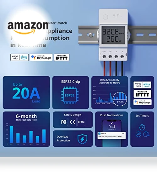WiFi Smart Light Switch with Energy Monitoring — Smart Home Modules, Sonoff