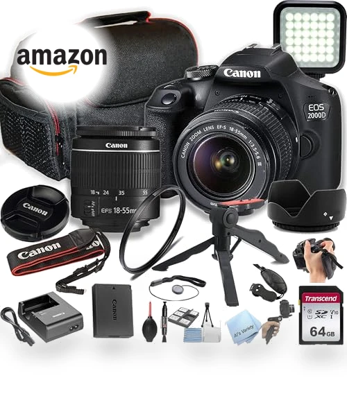 DSLR Camera with 18-55mm Lens and Accessories — Professional DSLR Cameras, Canon
