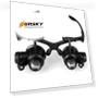 Thumbnail Double Eye Glasses Lens Jeweler Watch Repair Head Magnifier with LED Lights — Loupes