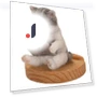 White Sabatara Cat Looking at Tablet Smartphone Stand — Phone Charms, Arkadia Japan