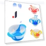 Feeding Bowl Set with Touch Spoon and Fork — Dishes, Toy