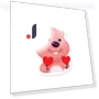 Epoxy Transparent Smart Talk Character Loop with Two Hearts — Playsets, Board M Factory