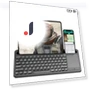 Silent Click Wireless Keyboard with Phone Holder and Multi-Touch Touchpad — Keyboard Cases, SeenDa