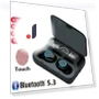 Bluetooth Headset with Dual Earbuds and Large Screen — In-Ear Headphones, Junmaocun