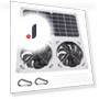 Dual Solar-Powered Car Fan — Ventilation, JOHO