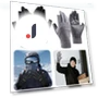 Winter Fingerless Cycling Gloves with Touchscreen — Gloves & Mittens, Rainbow Rain