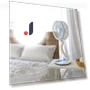 Solar-Powered Desk Fan with LED Light — Portable Cooling Solutions, Phone Needs
