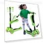 3-Wheeled Scooter for Kids with LED Lights and Foldable Seat — Balance Bikes, Hurtle