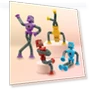 Suction Cup Robot Toy for Kids - 4 Pack Sensory Pop Tubes Robots — Infant & Early Childhood Playthings, Limpskys