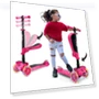 3-Wheeled Scooter for Kids with LED Lights and Foldable Seat — Balance Bikes, Hurtle