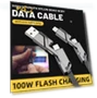 4-in-1 Flat Braided Anti-Tangle Charger Cord with Velcro — Charging Solutions
