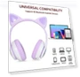 Colorful Lighting LED Wireless Cat Ear Headphones — Over-Ear Headphones