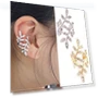 Punk Style Smart Earrings with Rhinestones and Leaves — Smart Jewelry, Zoeneed