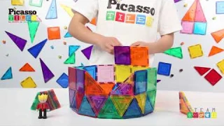 How to Build A Coliseum! PicassoTiles PicassoToy IDEA BOOK Magnetic Building Tile STEM Magnet Kit