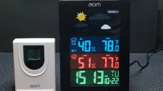AOM Wireless Weather Station with Indoor Outdoor Thermometer & Color LCD Screen, Unboxing & Review!!