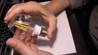 Светодиодная лампа FILAMENT 8W обзор 1я часть