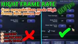 Cara mengaktikan Mode High Fame Rate | 60FPS | Untuk semua Smartphone