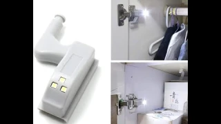 Wardrobe Cabinet Hinge Light, Universal LED Smart Sensor Night Light with Battery for Cupboard