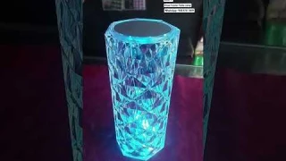 Crystal Lamp Changing Rose Crystal Diamond Table Lamp,USB Rechargeable Touch Bedside Lamp .