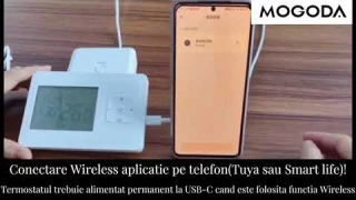 Termostat inteligent centrala termica MOGODA, Compatibil Tuya sau Smart Life,