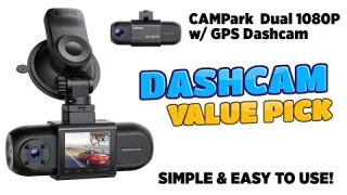 Dashcam  with GPS, 1080p Dual lens, Night vision, Campark DC35 - Great value and simple to use!