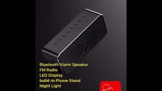Bluetooth Speaker with FM Radio LED Mirror Alarm Clock
