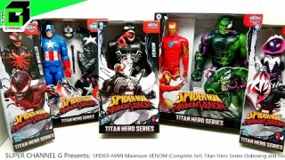 SPIDER-MAN MAXIMUM VENOM (Complete Set) HASBRO action figures TITAN HERO SERIES Unboxing and Review!