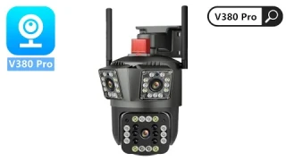 3K 3 Lens Outdoor Security Camera, Ptz 2.4G Wifi Wireless Security Camera 360° for Home Security,