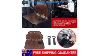 Top pcmos ABS Wood Grain Foldable Car Back Seat Tray Table Desk Mount Laptops Drink Holder Interior