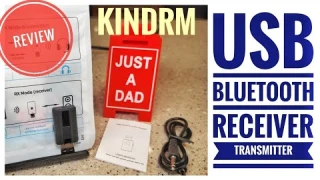 Review & How to Switch USB Bluetooth Receiver / Transmitter with Headphone Jack Adapter by KINDRM