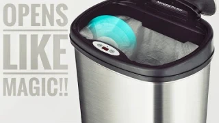 NINESTARS Touchless Motion Sensor Trash Can (Battery Powered) Stainless Steel Review 💯😁
