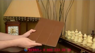 Умный чехол самый тонкий в мире для планшета iPad Pro 12.9" "Il Sottile" коричневый кожаный