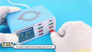 Быстрое зарядное устройство + беспроводная зарядка RELIFE RL 304S 4xUSB / 2xPD3.0  / 2xQC3.0
