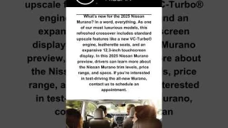 2025 Nissan Murano Trim Levels | Town North Nissan #shorts