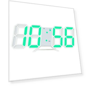 3D Wall Hanging Digital LED Clock with Smart Luminous Memory Function — Desk & Shelf, Other
