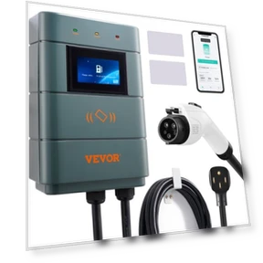 Level 2 Electric Vehicle Charging Station, 0-48A Adjustable, 11.5 kW 240V NEMA14-50 Plug Smart EV Charger with WiFi — EV Charging Solutions, VEVOR