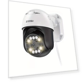 4K 8MP POE IP Pan/Tilt Security Camera with SD Card Storage and AI Car Detection — Security Cameras, ZOSI