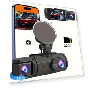1080p HD WiFi Dash Cam with Front and Rear Lenses — Dashboard Cameras