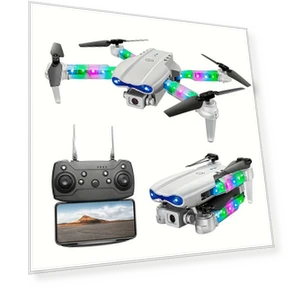 LED Drone with Dual Cameras - Foldable Remote Control Quadcopter — Drones, E99