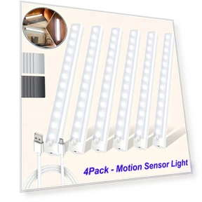 8-inch Motion Sensor Light Under Cabinet, 4-Pack — Under-Cabinet Mounts