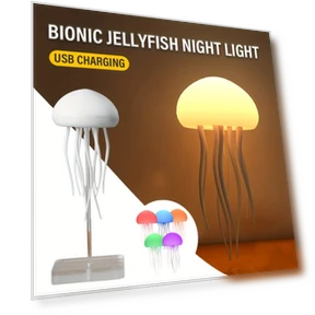 Rechargeable Smart LED Jellyfish Night Light - RGB Gradient, Sound Activated, USB Powered — Book Lights