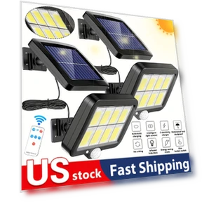 Solar-powered Outdoor Lamp with Motion Sensor - Waterproof, Matte Metal, 3 Lighting Modes — Outdoor Security & Flood Lighting