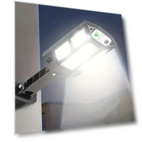 6500K LED Solar Wall Light with Motion Sensor, 3 Lighting Modes — Outdoor Security & Flood Lighting