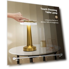 Touch Sensor Rechargeable Table Lamp - 3 Colors Dimmable, Portable Bedside Lamp — Study & Desk Lighting