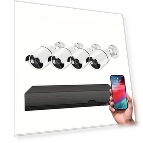 3K Outdoor CCTV Camera System with Human Detection, 4CH DVR, 4x 4MP Cameras, Night Vision — Security Cameras